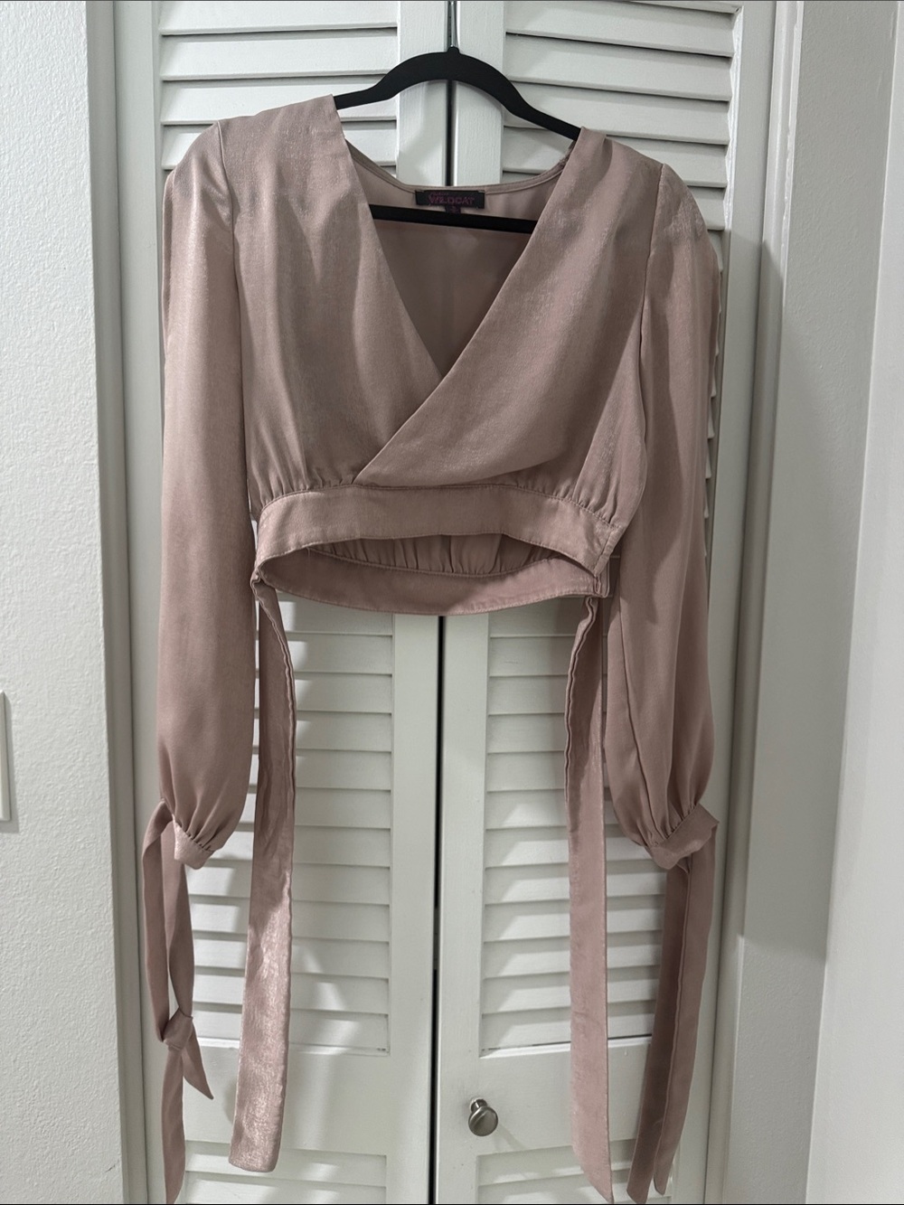 Blush Wrap Crop Blouse